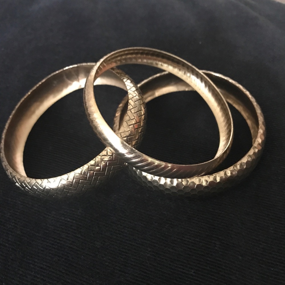 Stack of Brass Bracelets